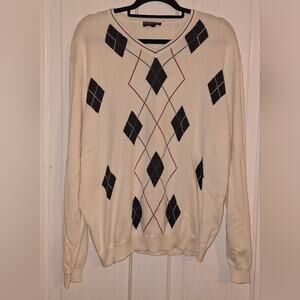 Vintage Lenor Romano Size Large Argyle Preppy Golf Tennis‎ Country Club Academia